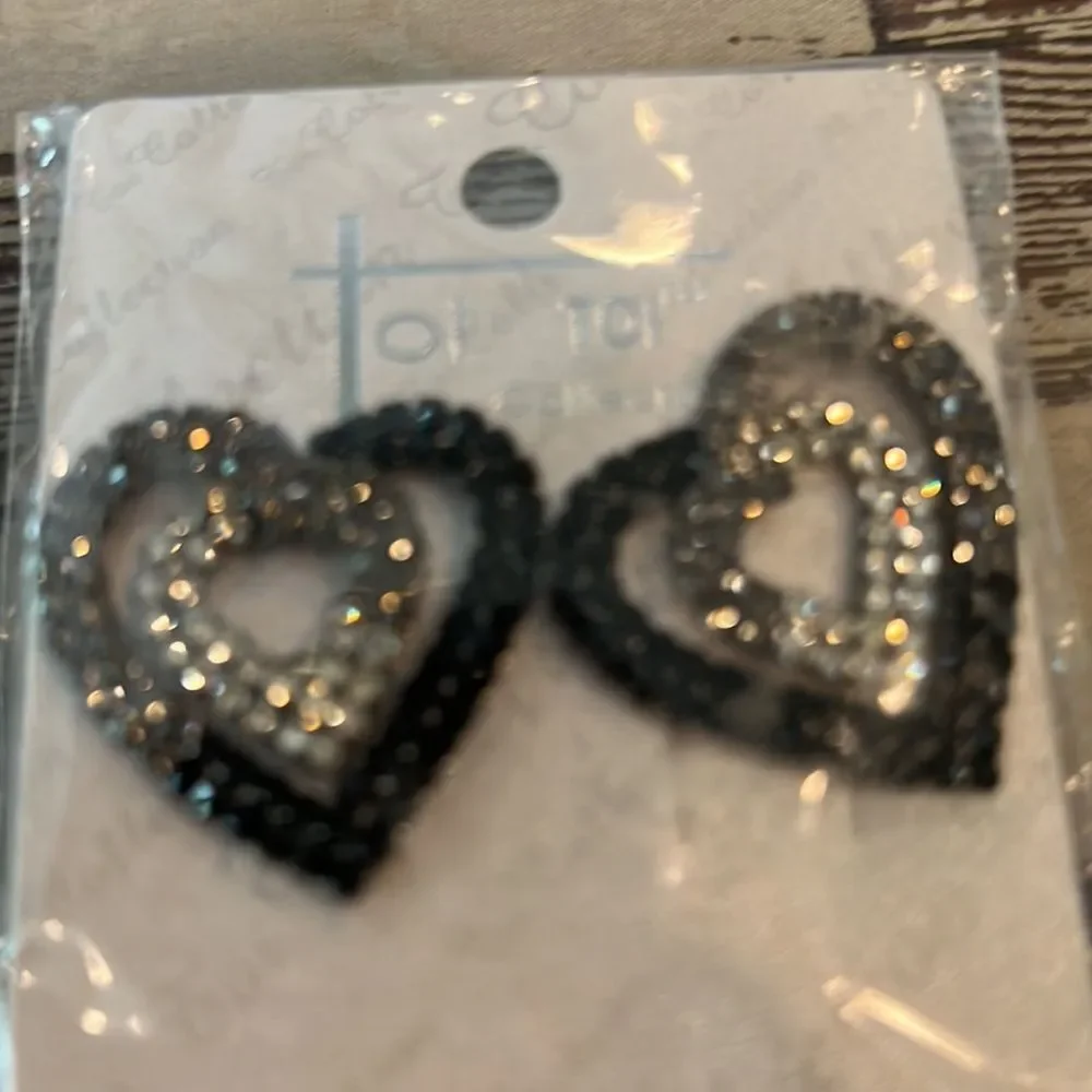 New! Classic French Pave Large Heart Earrings
